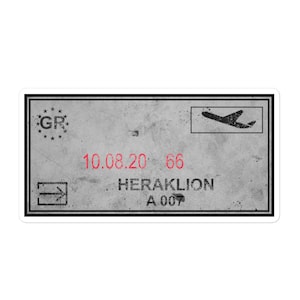 Heraklion Griechenland Passstempel Aufkleber