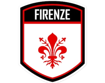 Adesivo con emblema della bandiera italiana della città di Firenze - Adesivi in vinile Firenze Italia in 3 dimensioni!