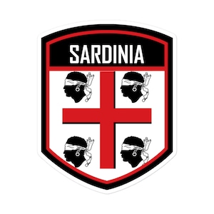 Show Your Sardinian Pride with Sardinia Flag Emblem Stickers: Add a Touch of Italy to Your Belongings