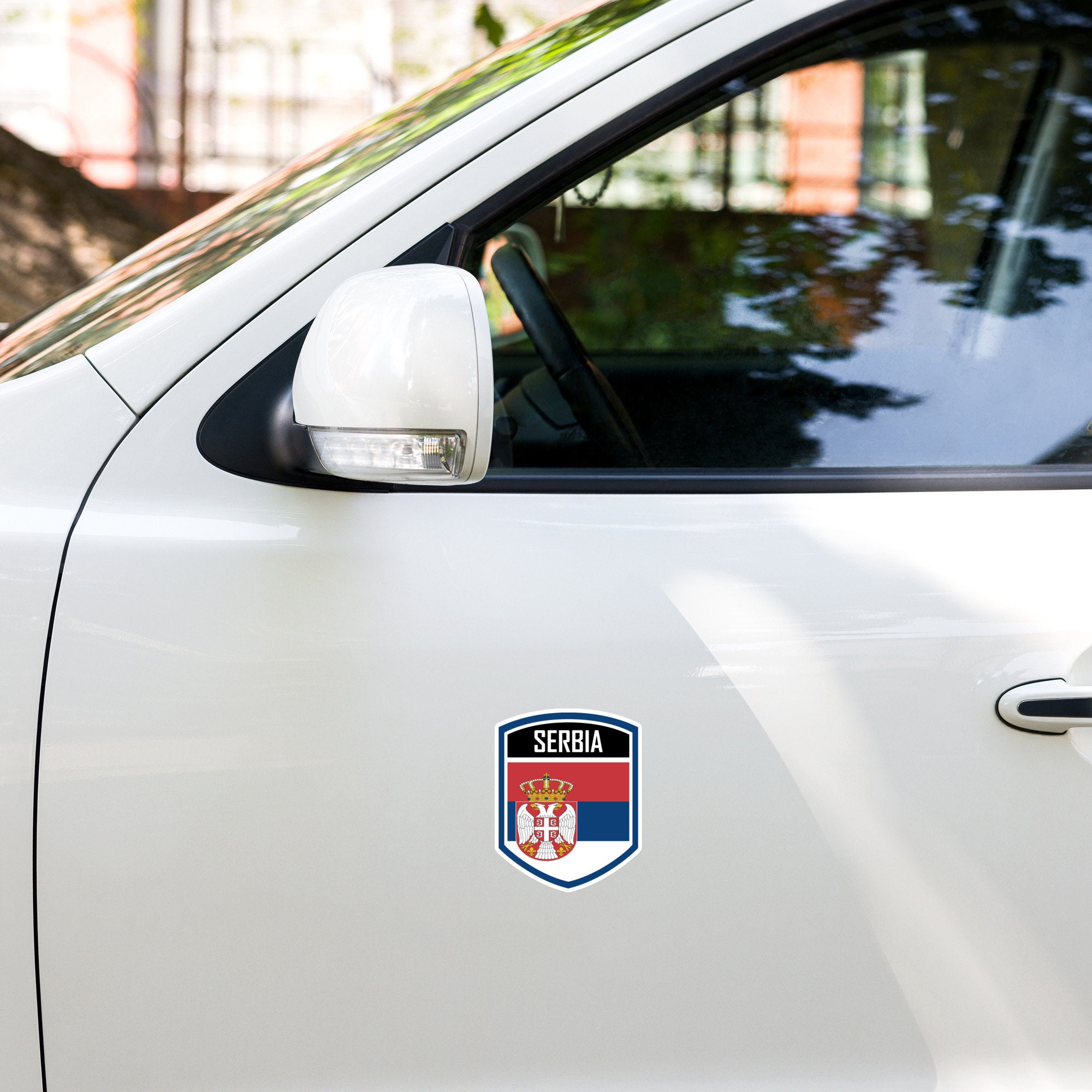 Serbia Born & Proud – Serbian Vinyl Bumper Sticker Decal – 100mm (4 Inch)