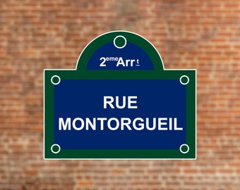 Rue Montorgueil, Paris Street Sign Stickers