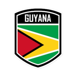 Guyana Flag Emblem Stickers