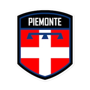 Adicione um toque de charme italiano com adesivos com o emblema da bandeira do Piemonte