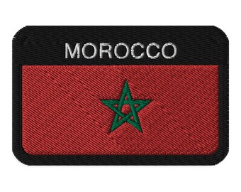 Morocco Flag Embroidered Patch - 3" Twill Fabric Iron-On, Sew-On Or Safety Pin Badge