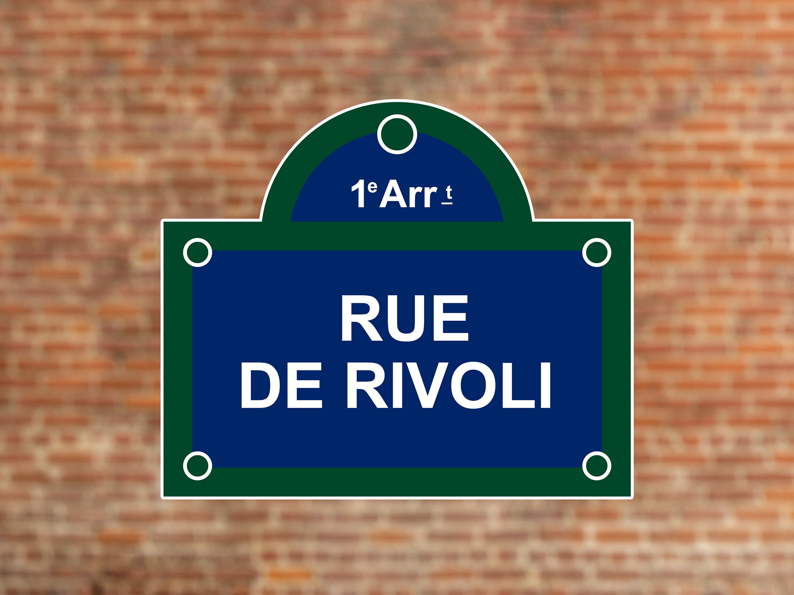 Rue De Rivoli Paris Street Sign Stickers | High-Quality Vinyl Decals