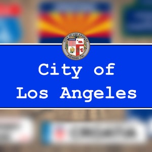 City Of Los Angeles Welcome Sign Stickers | Los Angeles Road Sign