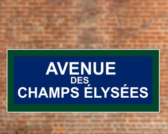 Avenue des Champs Élysées, Paris Street Sign - Long Version Sticker