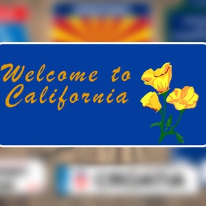 Welcome To California Sign Stickers | California Welcome Sign Sticker