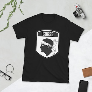 Corsica France Flag Emblem Short-Sleeve Unisex T-Shirt