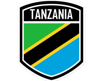 Show Your Pride with Tanzania Flag Emblem Stickers - High-Quality and Durable