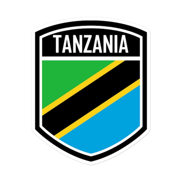 Show Your Pride with Tanzania Flag Emblem Stickers - High-Quality and Durable