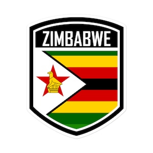 Zimbabwe Flag Emblem Stickers - Durable and High-Quality Vinyl