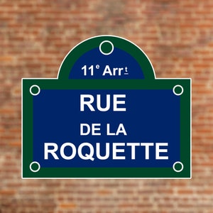 Stickers Plaque Rue De La Roquette, Paris