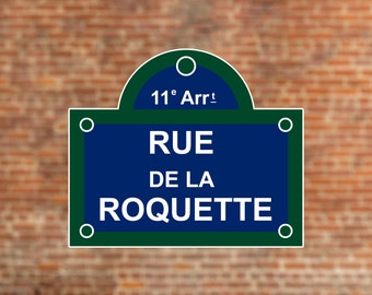 Rue De La Roquette, Paris Street Sign Stickers
