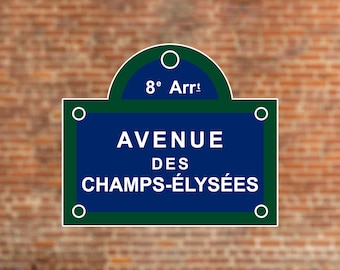Avenue des Champs Élysées Paris Street Sign Stickers - France Decor
