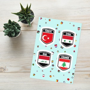 Middle East Emblem Sticker Pack 1: Türkiye, Syria, Iraq & Lebano