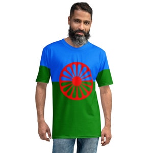 Romani Heritage All-Over Print Men&#39;s T-Shirt - Romani Flag Design