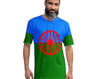 Romani Heritage All-Over Print Men's T-Shirt - Romani Flag Design