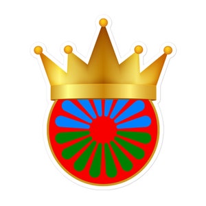 Pegatinas de corona dorada de Romani Heritage: decora tus artículos con cultura y orgullo romaní