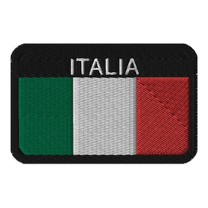 Italy Flag Rectangular Embroidered Patch | Iron-On & Sew-On | Italy Patch