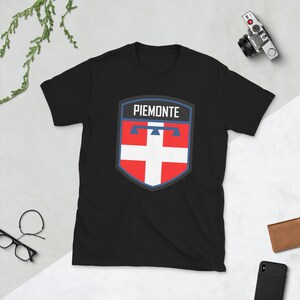 Piemonte Italy Flag Emblem  Short-Sleeve Unisex T-Shirt