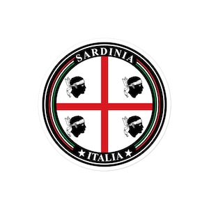 Muestre su orgullo sardo con pegatinas de banderas de alta calidad / Italia