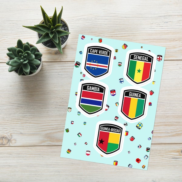 West African Emblem Sticker Pack 2: Kap Verde, Senegal, Gambia & Mehr
