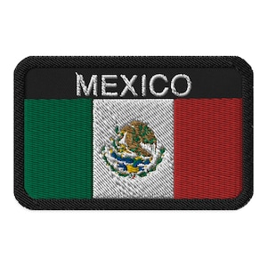 Patch bordado retangular da bandeira mexicana - Patch da bandeira do México
