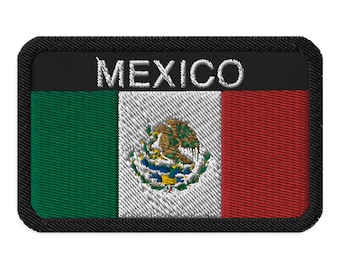 Mexican Flag Rectangular Embroidered Patch - Mexico Flag Patch