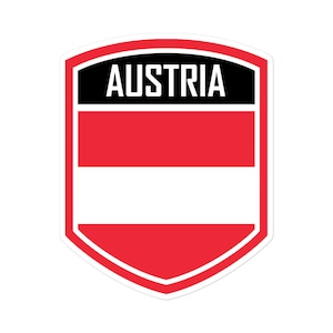 Austria Flag Emblem Stickers - High-Quality Vinyl Decals for Laptops, Water Bottles, and More | Austrian Souvenir and Collectible