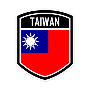 Taiwan Flag Emblem Stickers - High Quality, Durable Vinyl