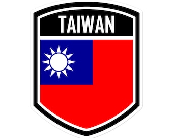 Pegatinas con emblema de la bandera de Taiwán: vinilo duradero y de alta calidad