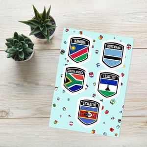 Pacchetto adesivi emblema dell'Africa meridionale: Namibia, Botswana, Sudafrica e altro