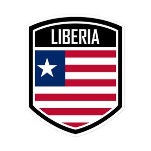 Liberia Flag Emblem Stickers