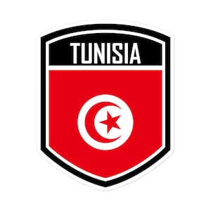 Stickers emblème du drapeau tunisien - Stickers vinyles résistants