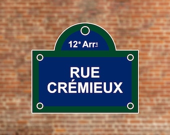 Rue Crémieux, Paris Street Sign Stickers