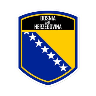 2 Adesivi 3D Bandiera Bosnia Ed Erzegovina - 3,2x2,2cm - Resistenti UV Per Auto, Moto, Casco, PC