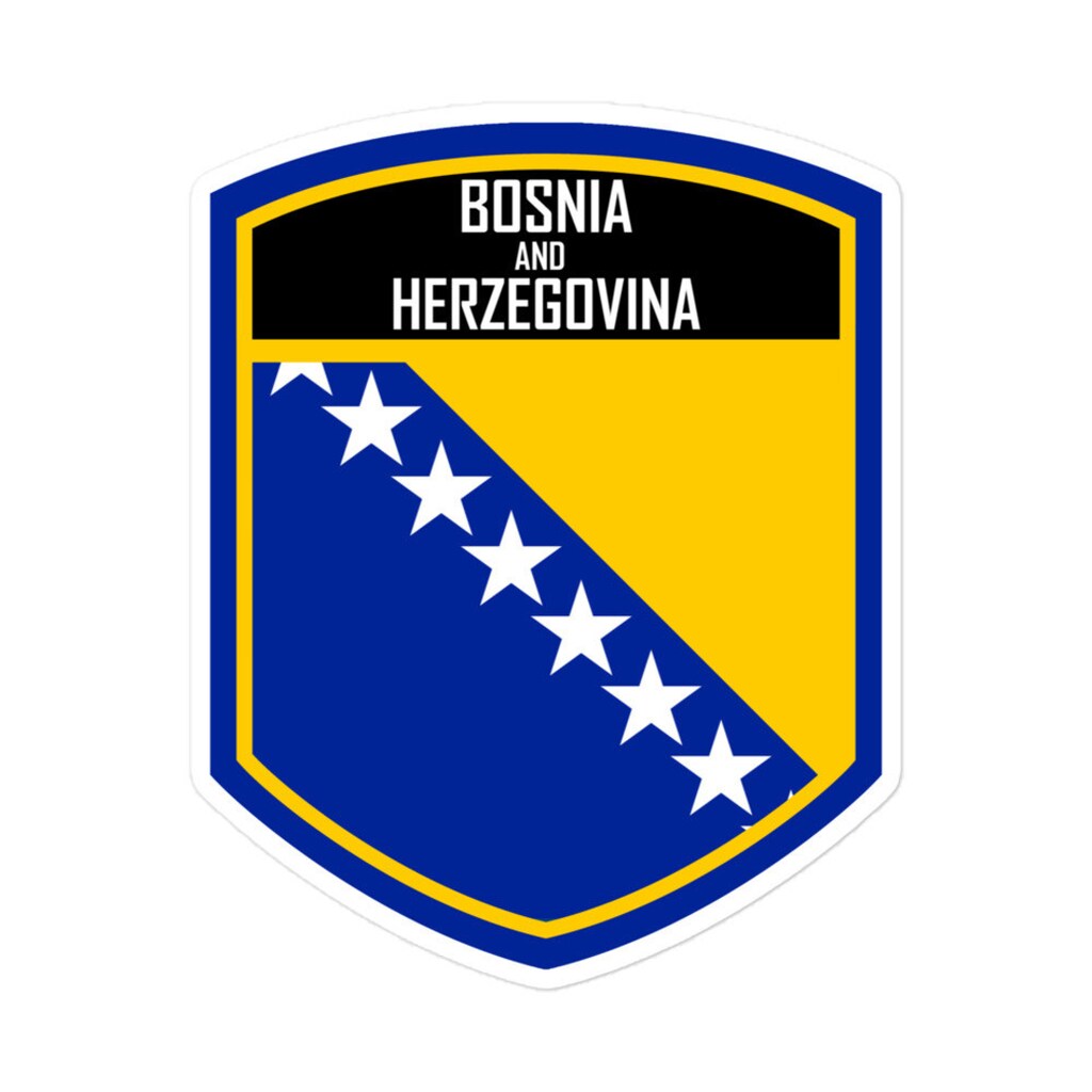 2 Adesivi 3D Bandiera Bosnia Ed Erzegovina - 3,2x2,2cm - Resistenti UV Per Auto, Moto, Casco, PC