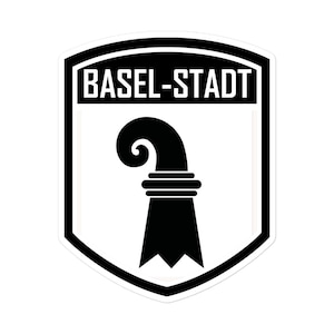 Canton de Bâle-Ville Suisse Drapeau Emblème Vinyle Autocollants