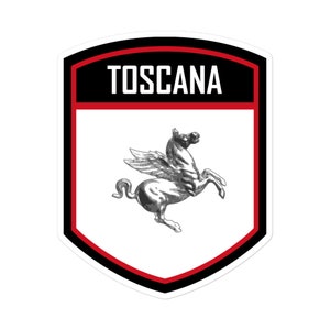 Region Of Tuscany Italy Flag Emblem Sticker | Toscana Italia Vinyl Stickers Available In 3 Sizes