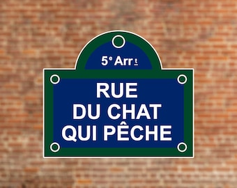 Rue Du Chat Qui Pêche, Paris Street Sign Stickers