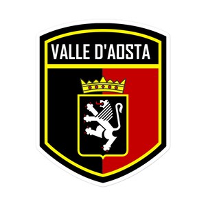 Der Aosta-Tal Italien Flagge Emblem Aufkleber | Valle d'Aosta Italia Vinyl-Aufkleber in 3 Größen erhältlich