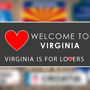 Welcome To Virginia Road Sign Sticker | Virginia Is For Lovers Traffic Sign Virginia Highway Sign