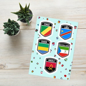 Central African Emblem Sticker Pack 1: Congo, Gabon, Angola & More