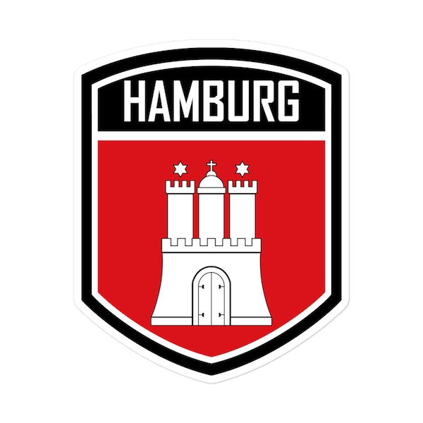 Show Your Hamburg Pride with Hamburg Flag Emblem Stickers: Germany's Cultural Capital