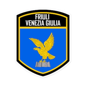 Friuli Venezia Giulia Italie Drapeau Emblème Autocollant – Vinyle de haute qualité