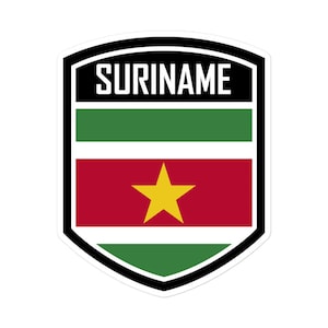 Suriname Flag Emblem Stickers - High-Quality Vinyl, Bubble-Free Application