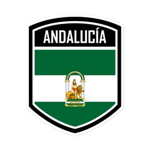 Andalusië vlag embleemstickers - laat uw Andalusië trots zien!