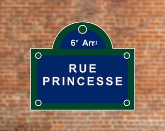 Rue Princesse, Paris Street Sign Stickers