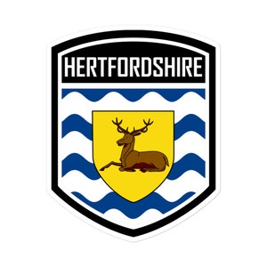 Hertfordshire County England Flag Emblem Stickers